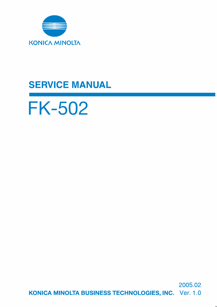 Konica-Minolta Options FK-502 Service Manual-1